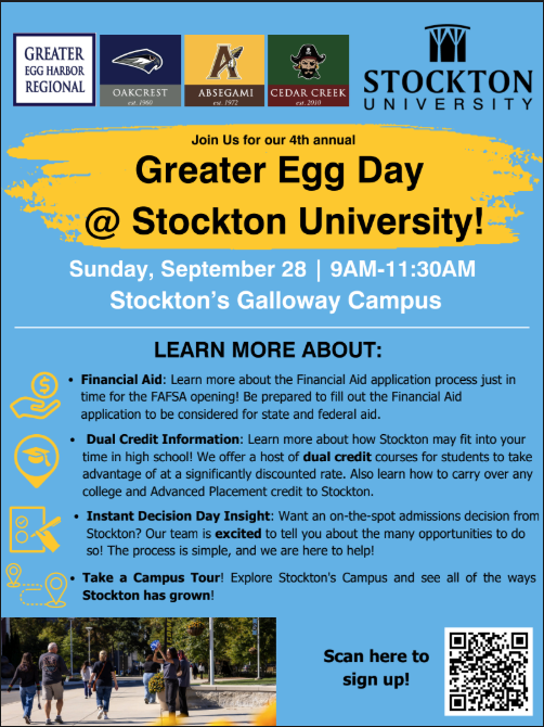 stockton partnered with greater egg for a special event on 9/28 from 9-1130am