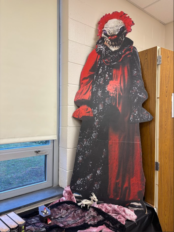 cardboard cut out of scary movie character