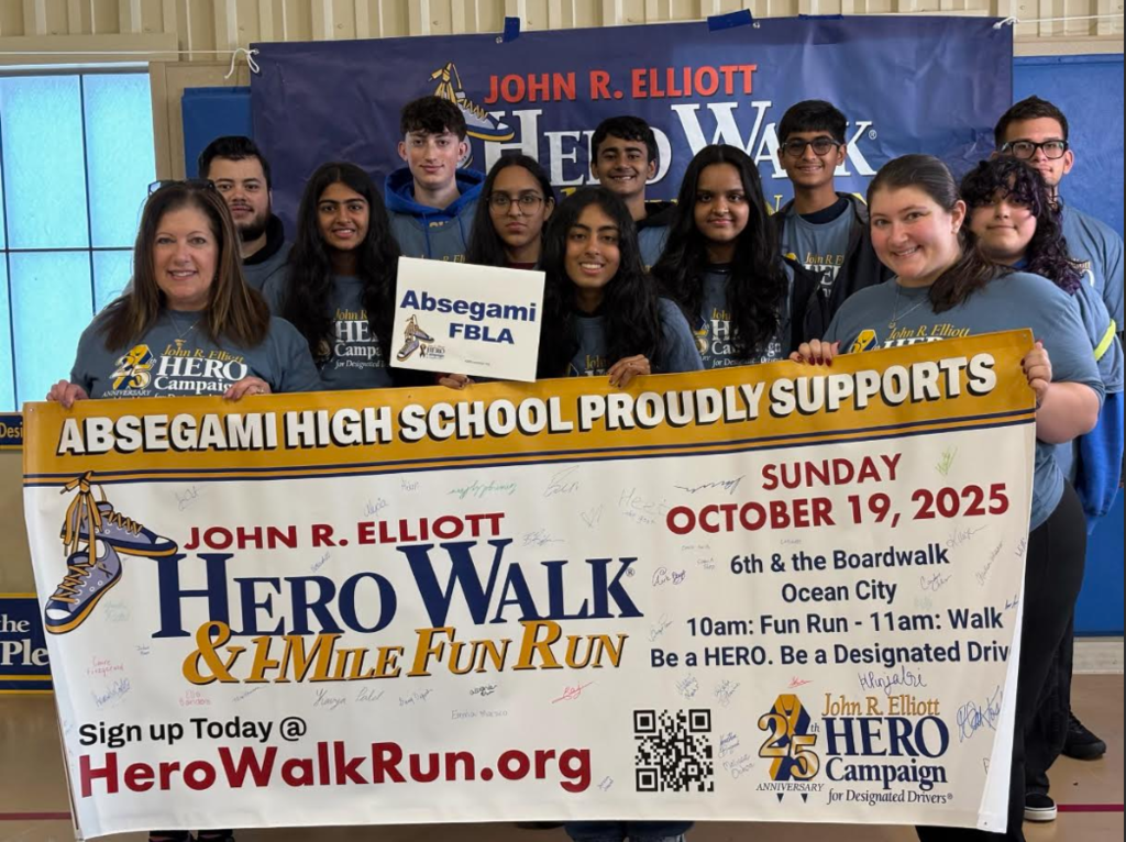 fbla group stands together for the hero walk in OC