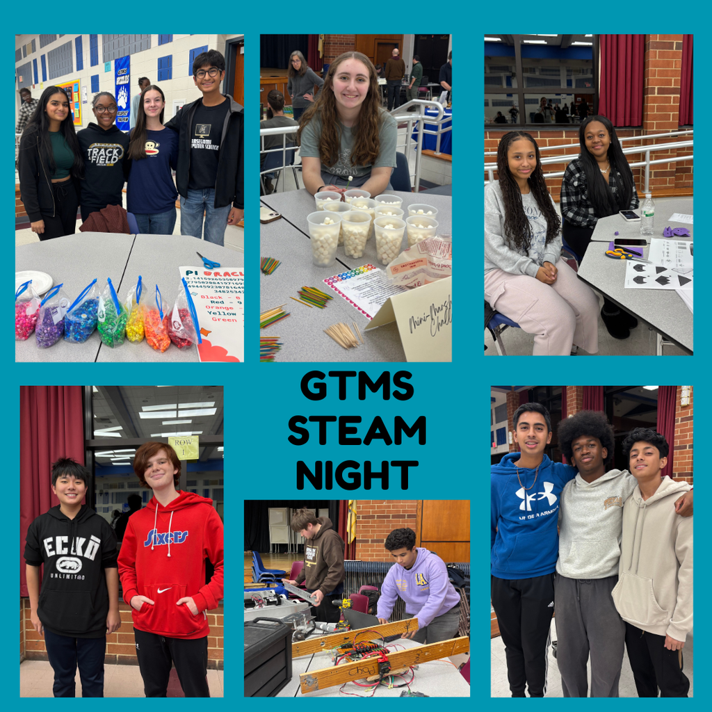 Student Volunteers helping with different activities at the GTMS STEAM night.