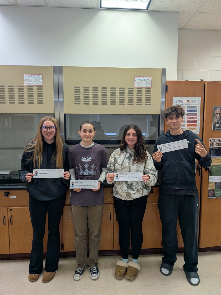 Period 5 Winners - Rielly,  Makayla, Emma, Matt