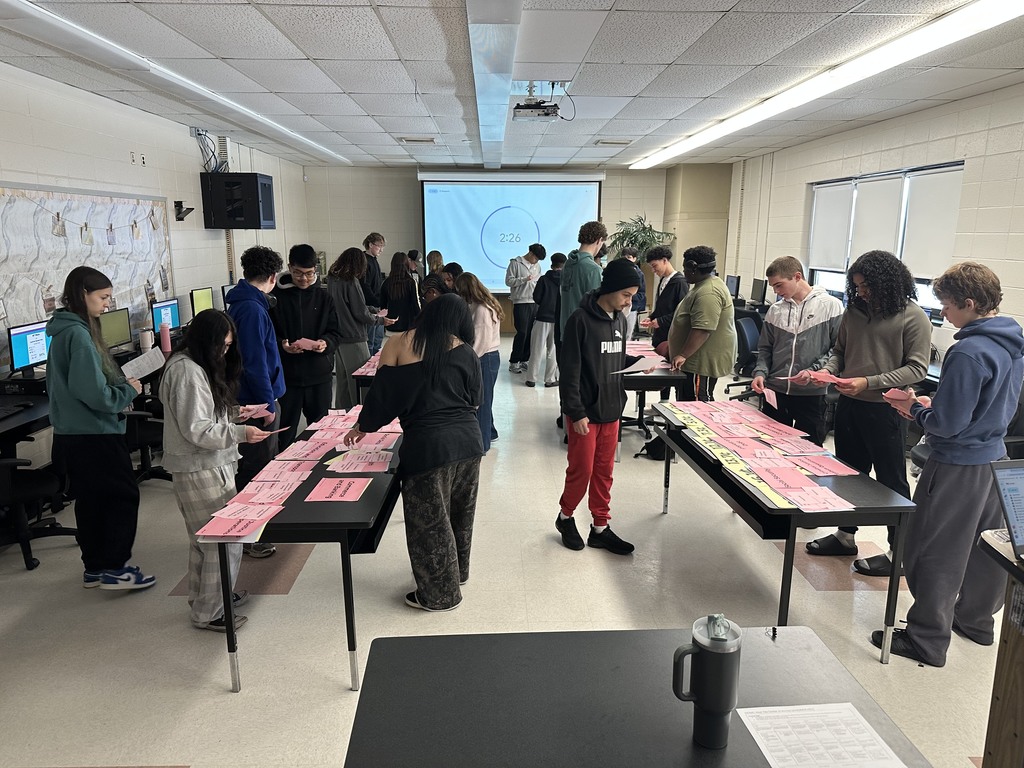 students working together in business class