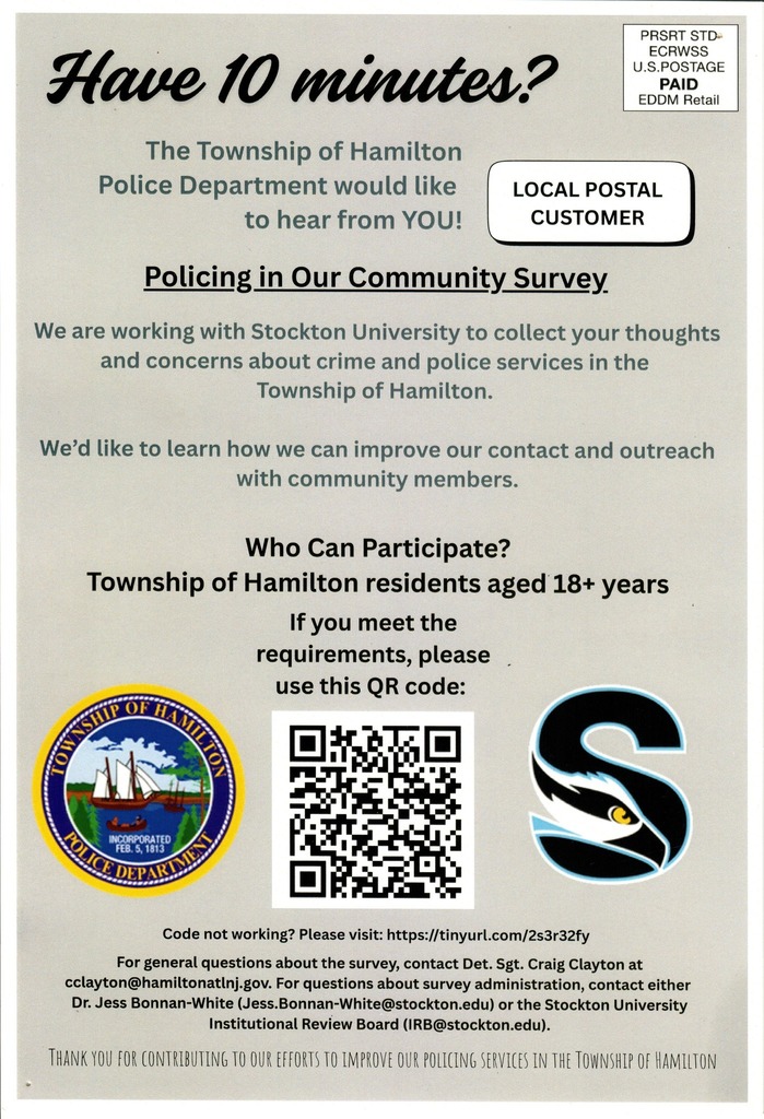 Township of Hamilton Police Department Survey