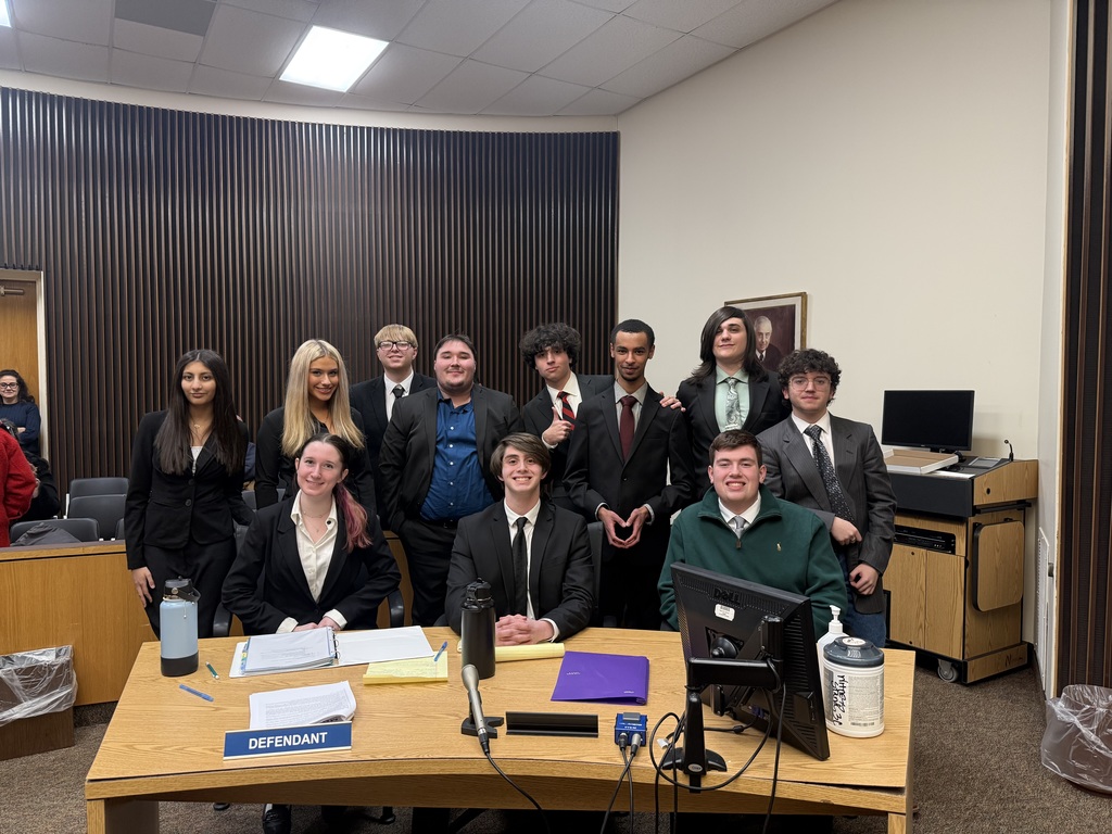 Cedar Creek’s Mock Trial team after winning the semi-finals. 