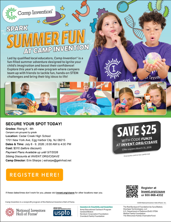 Cedar Creek is hosting a STEM Camp.  Scan the QR Code to secure your childs spot! 