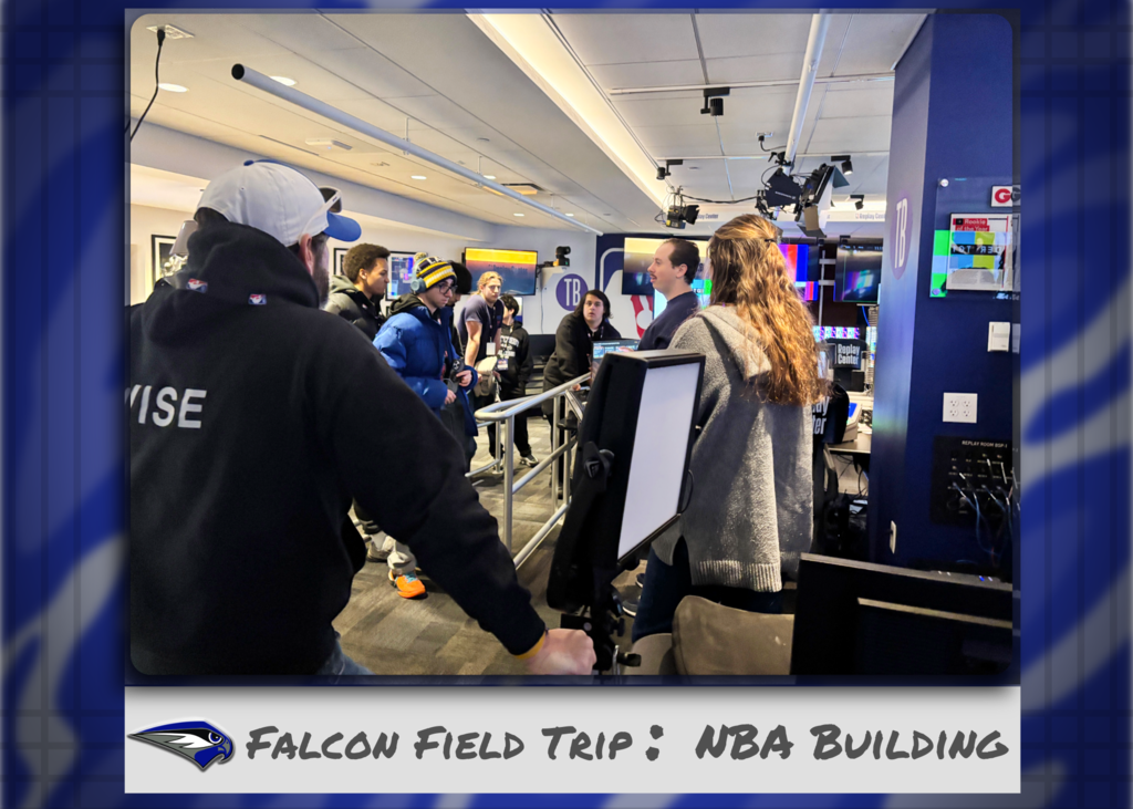 Students enrolled in the Digital Communications magnet program and media classes were joined by students in Sports Management classes as they visited NBA headquarters to see what goes on behind the scenes of the broadcast of a live basketball game. Students in Mr. Thomas and Mr. Wise's classes were able to meet with professionals working in the associated industries as well as Oakcrest alumni and current employee Alana Conti, who arranged the visit for Oakcrest.