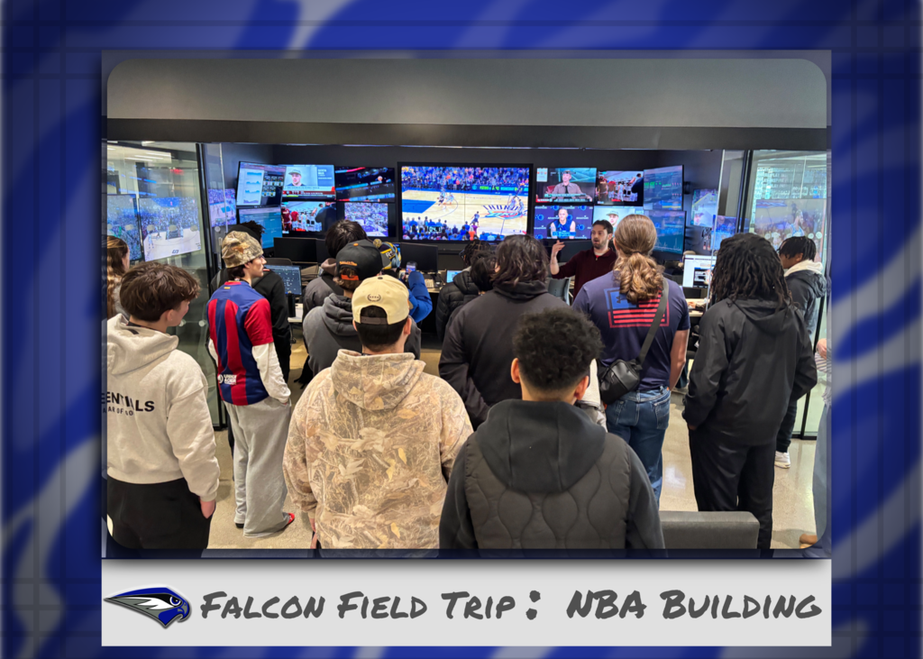 Students enrolled in the Digital Communications magnet program and media classes were joined by students in Sports Management classes as they visited NBA headquarters to see what goes on behind the scenes of the broadcast of a live basketball game. Students in Mr. Thomas and Mr. Wise's classes were able to meet with professionals working in the associated industries as well as Oakcrest alumni and current employee Alana Conti, who arranged the visit for Oakcrest.