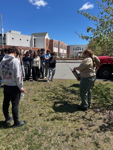 The firefighting students had a demonstration from the Wildland Firefighters! 