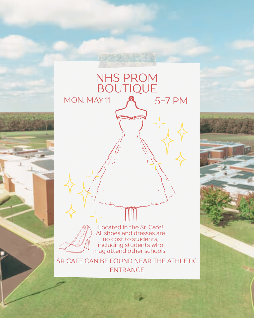 Announcement about NHS Prom Boutique May 11 from 5-7