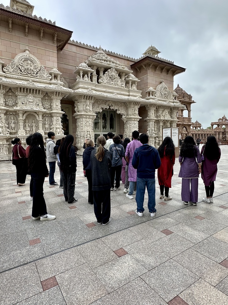 Group of students in front of a temple