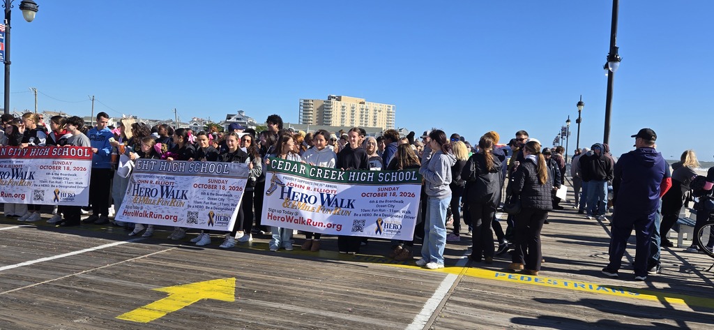 Cedar Creek students at the Hero Walk in Ocean City on October 18th.