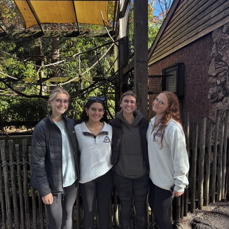 Students in front of the Tamarin exhibit