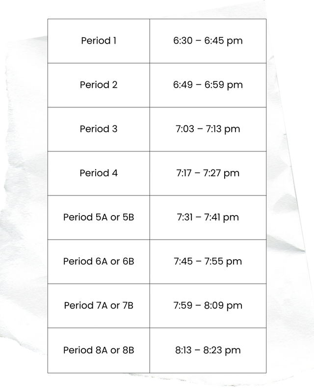 ahs b2s schedule