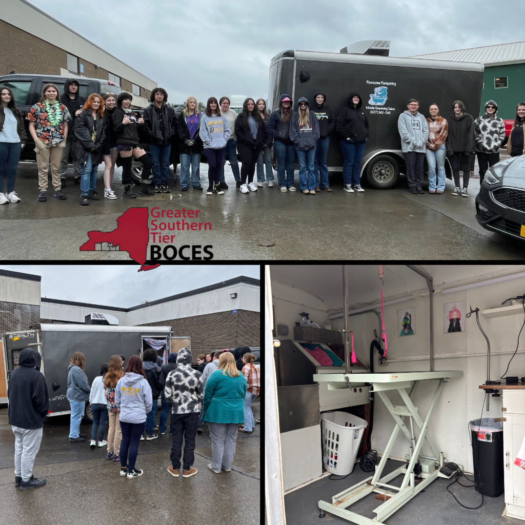 Animal Science students with a guest speaker and exploring her grooming business