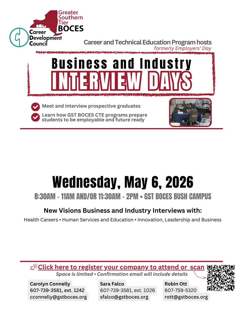 Business and Industry Interview Days 2026 New Visions