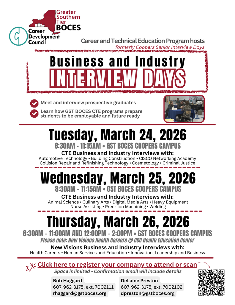 Business and Industry Interview Days 2026 Coopers Campus