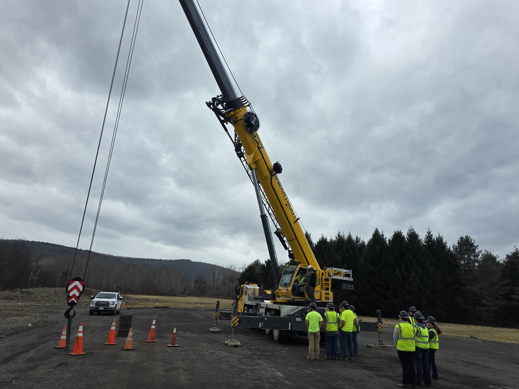 Each student got some hands on experience running through part of a mock crane exam.