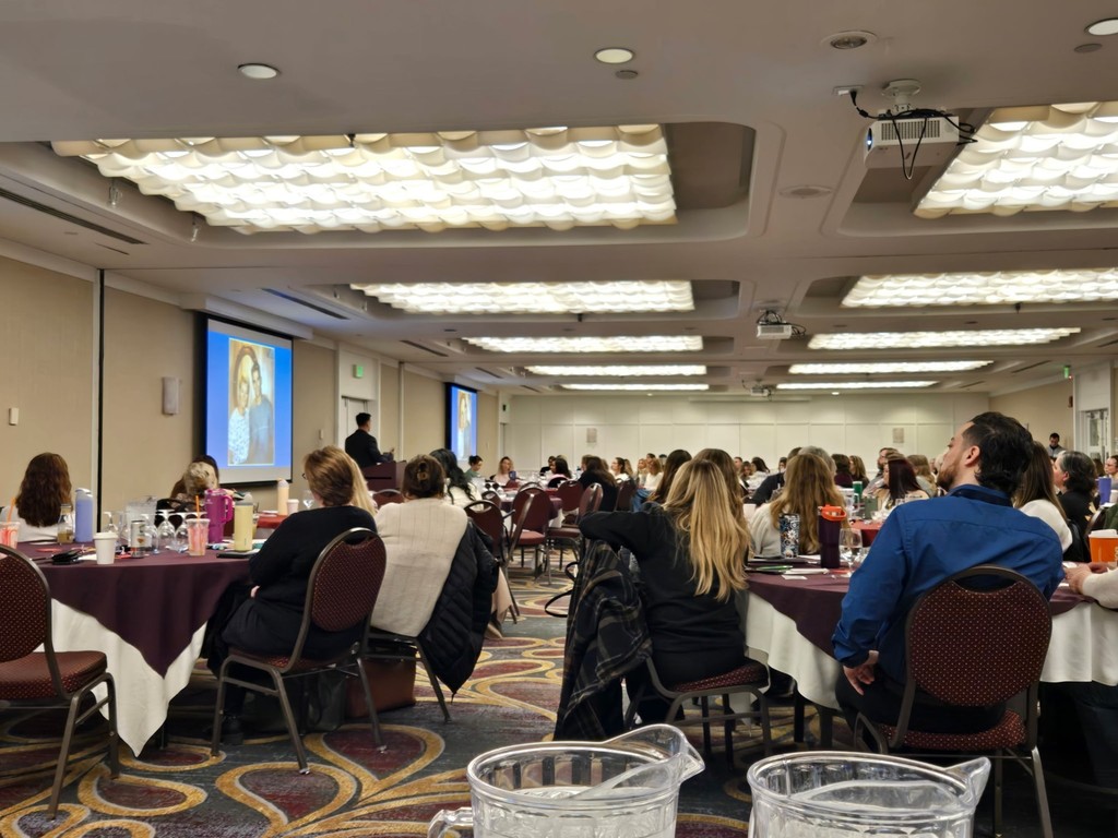 Keynote speaker addressing audience of GST BOCES Regional School Counselors Summit