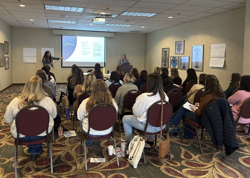 Presenter speaking to group of people at GST BOCES Regional School Counselors Summit