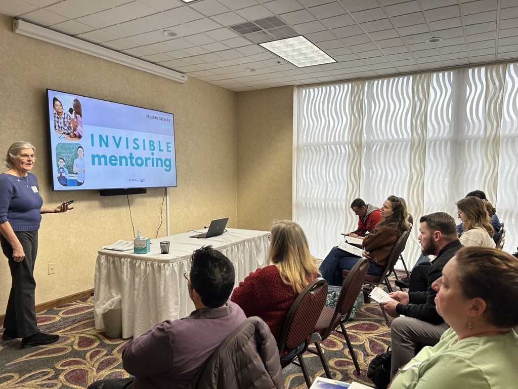 Presenter speaking to group at GST BOCES Regional School Counselors Summit