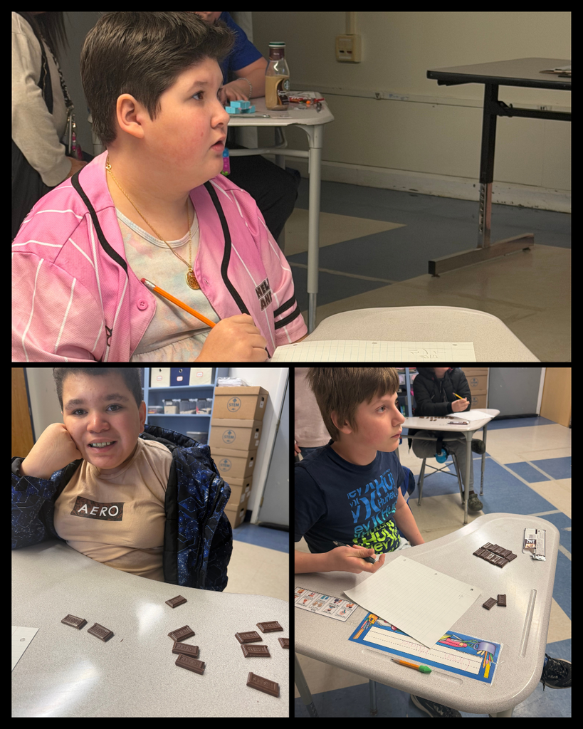 Three more students learning math with chocolate