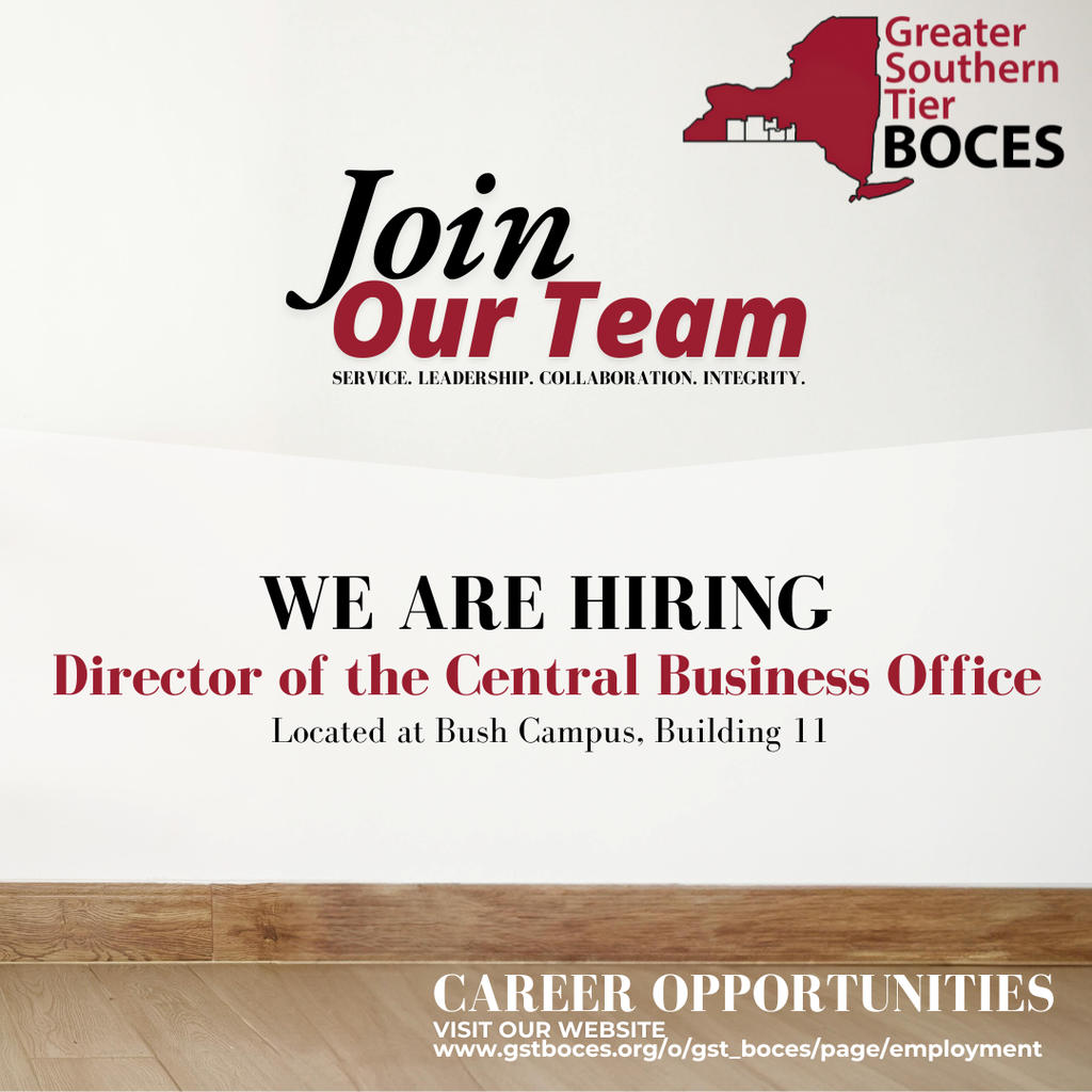 GST BOCES is hiring a Director of the Central Business Office