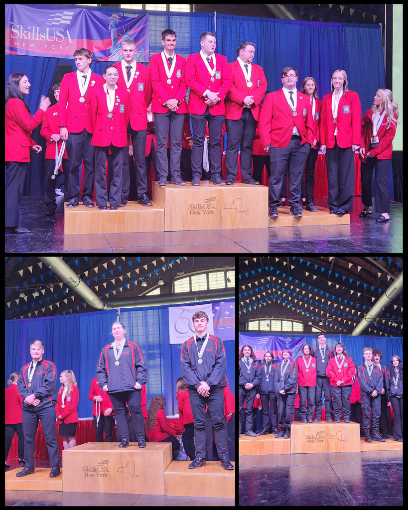 Students smiling at the awards for SkillsUSA State Competition.