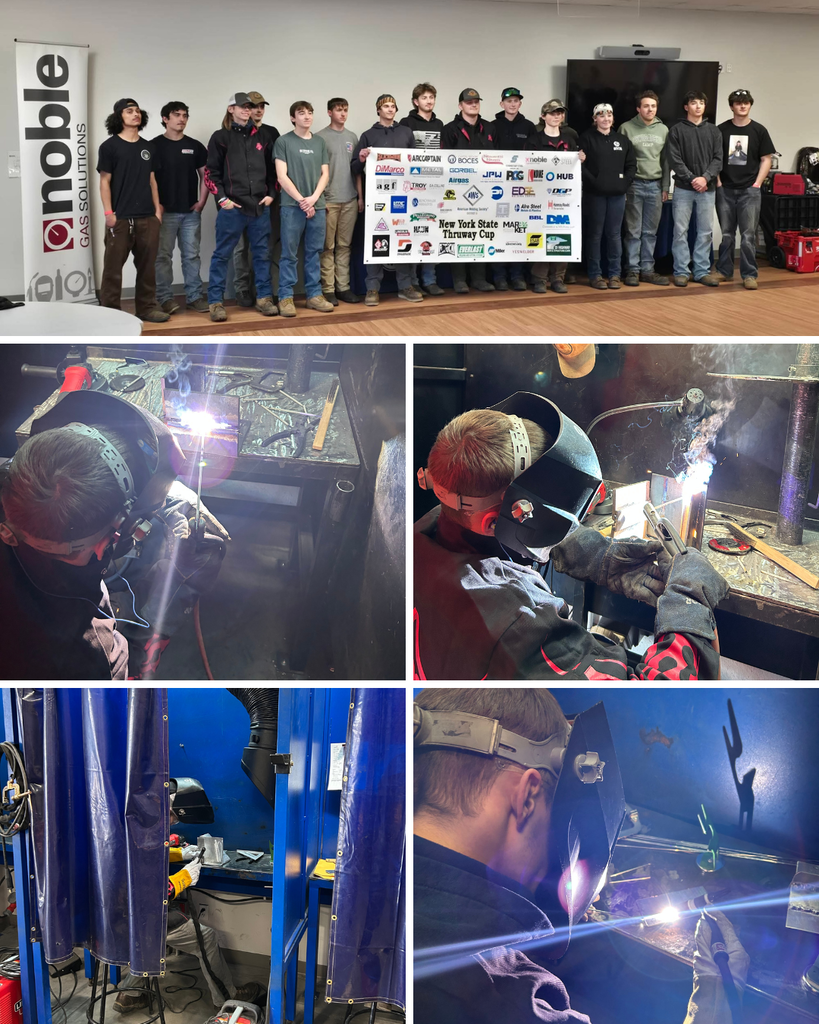 Welding student competing