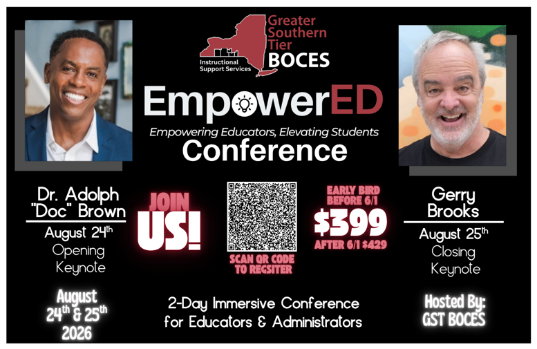 EmpowerED Conference Flyer. Scan QR code to register.
