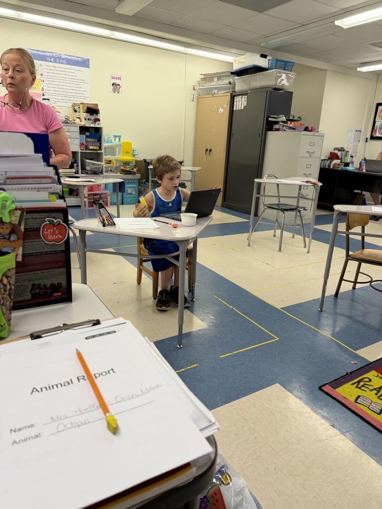 Student at desk with teacher standing close by.