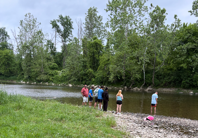 Group at river