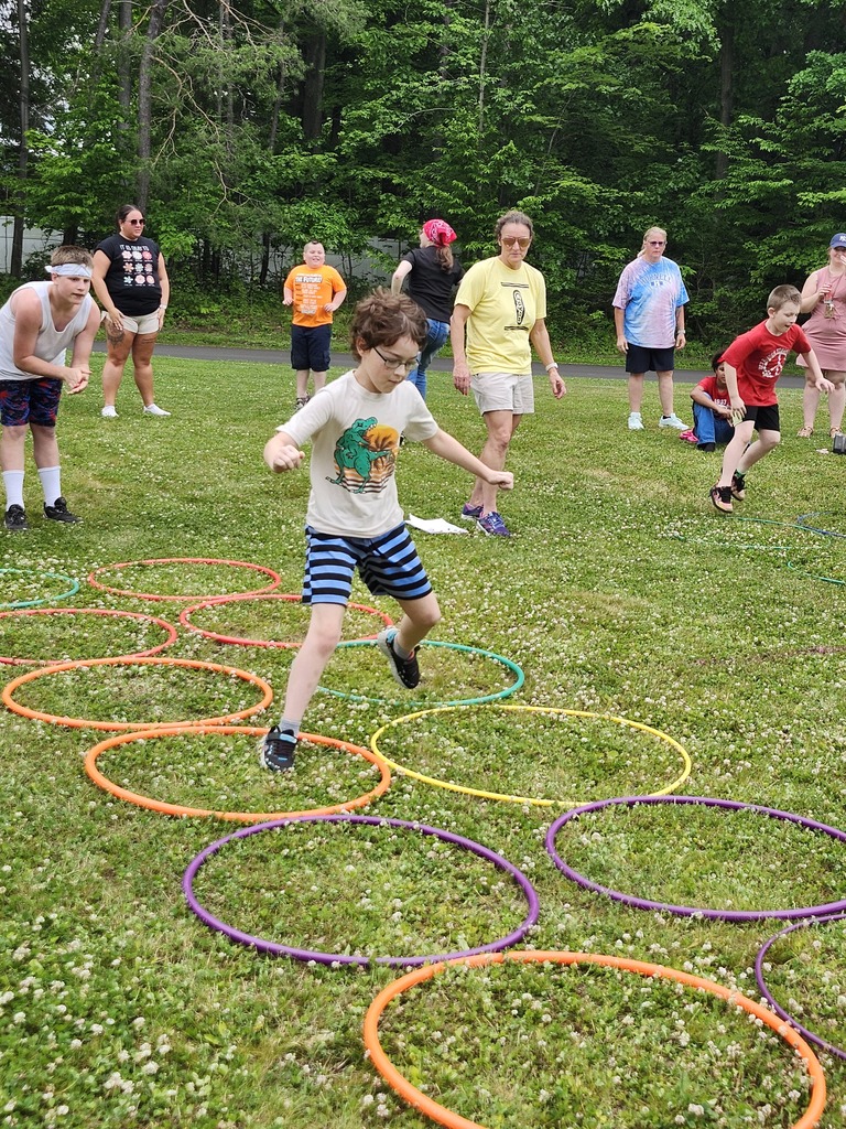 jumping in hula hoops