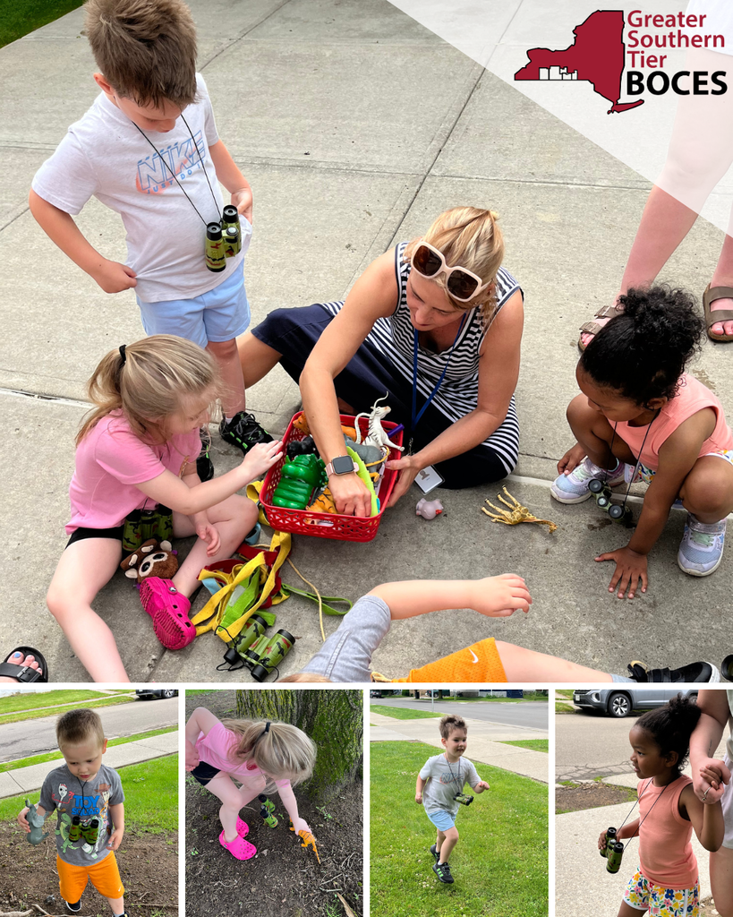 Students looking for animals outside