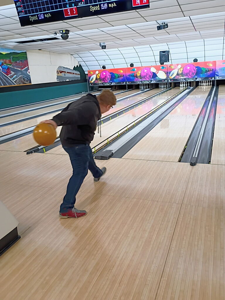 students bowling