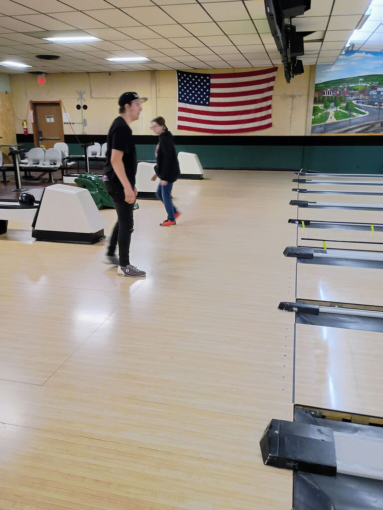 students bowling