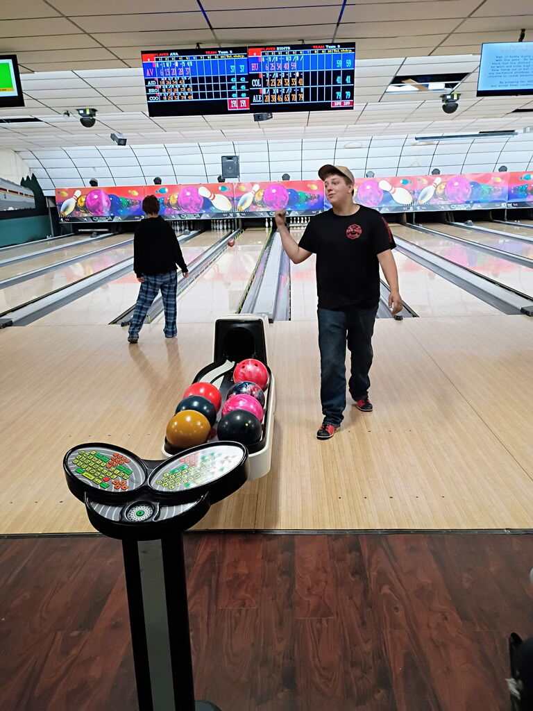 students bowling