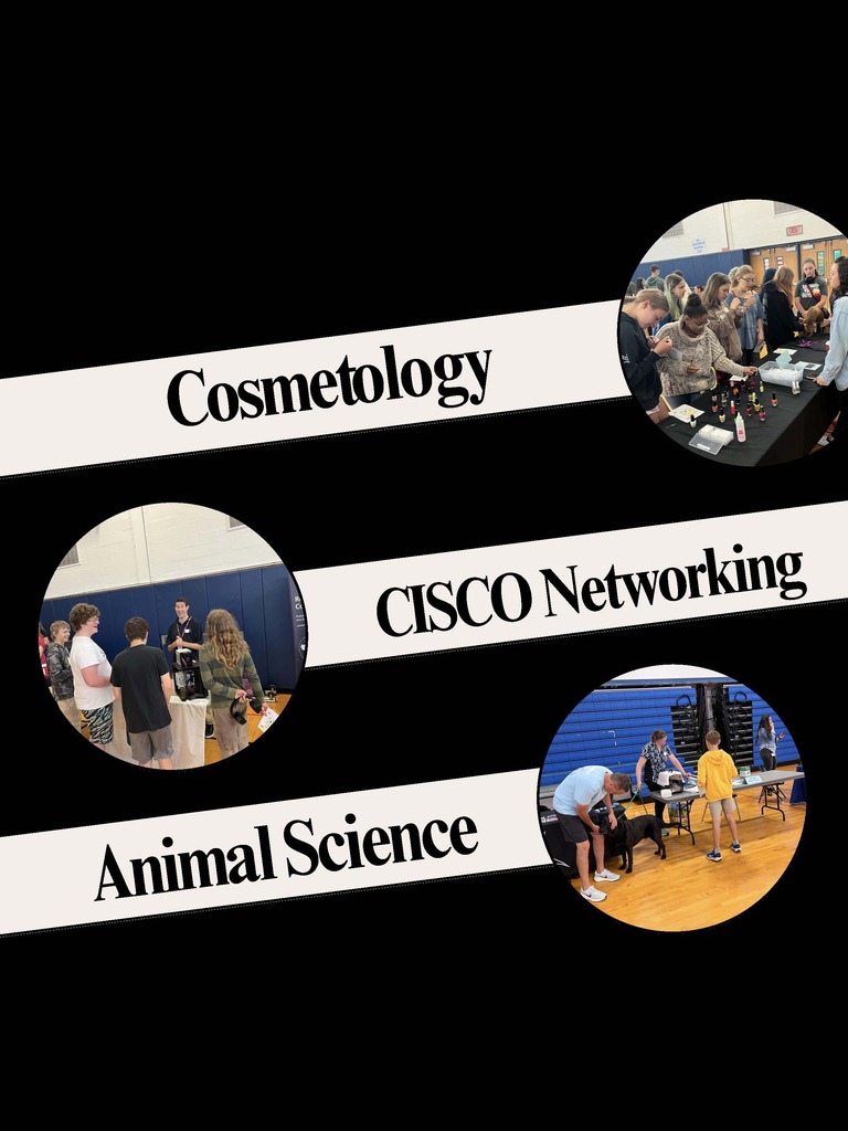 Animal Science, CISCO Networking and Cosmetology photos from Career Day at Bath.