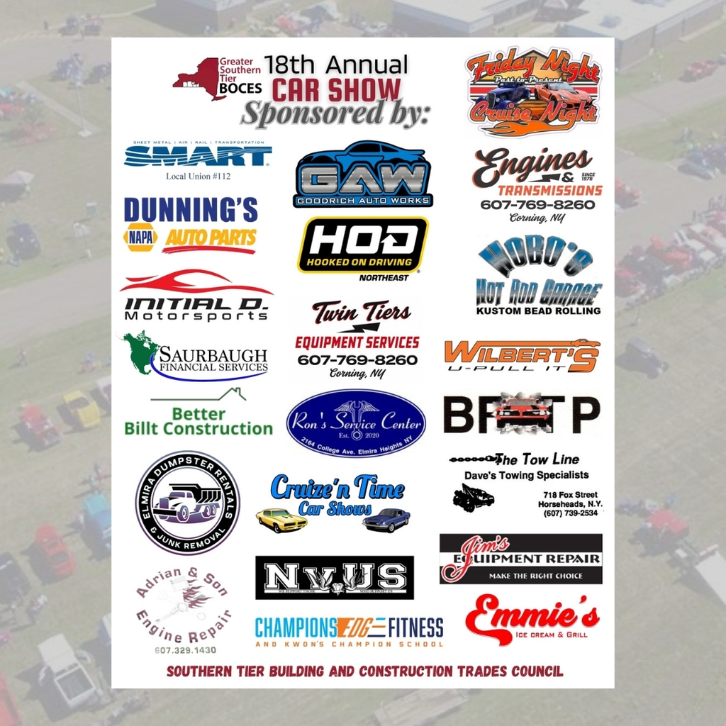 Image of the sponsors for the 2026 car show at Cooper Campus