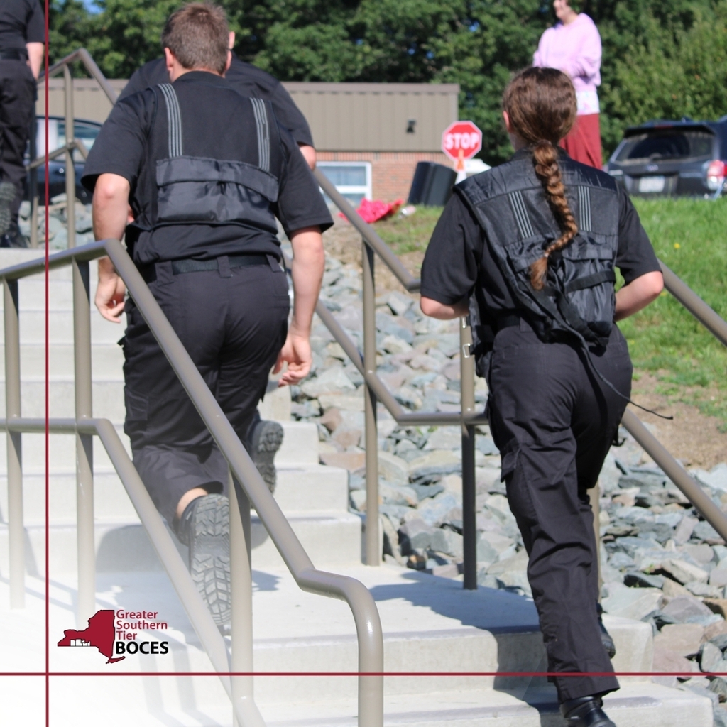 Image of Criminal Justice students doing a memorial stair climb on 9/11/26