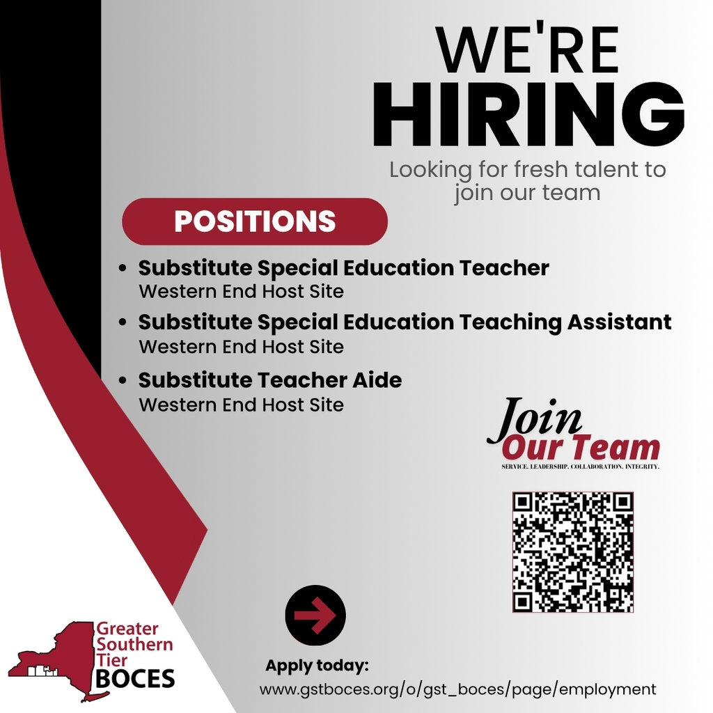 Image of open positions available at GST BOCES