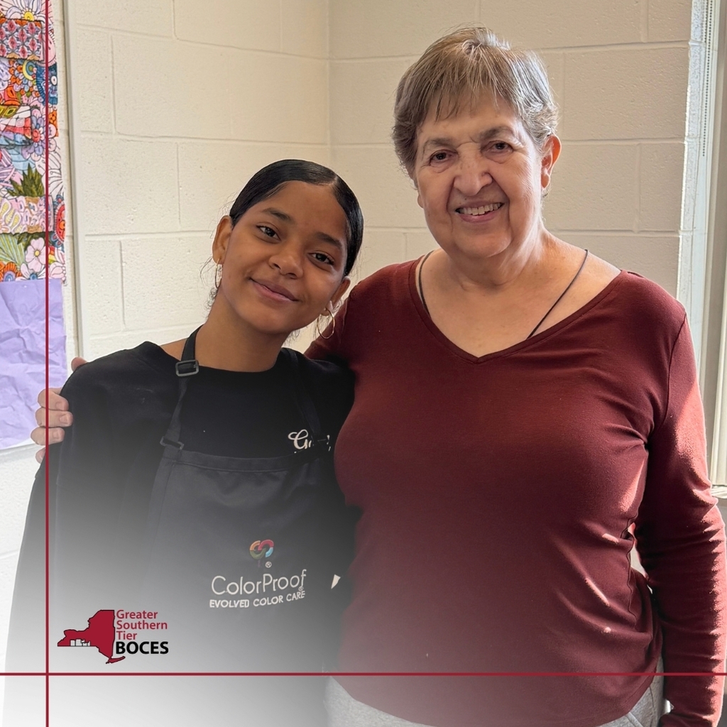 Bush Campus Cosmetology Student and a client