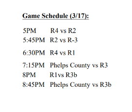 Updated North Wood Tournament Schedule 3/17