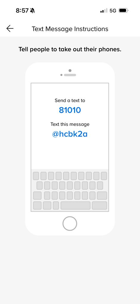 Instruction on how to join Remind.  Send a text to 81010 and then message @hcbk2a.