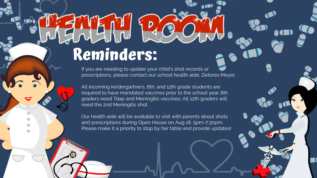 immunization reminder for k,8, and 12