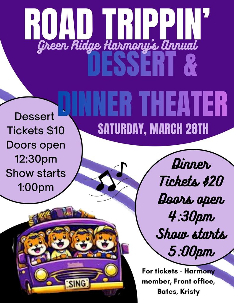 Get your tickets for Dessert & Dinner Theater!