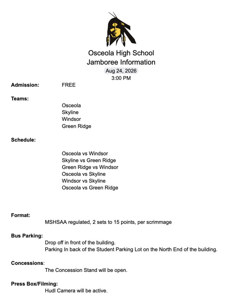 Volleyball Jamboree Info