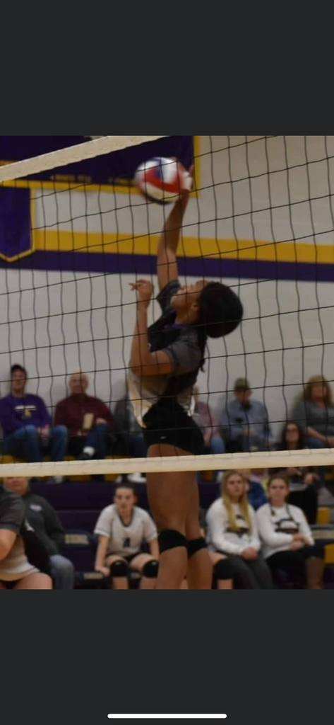 Nevaeh Washington spiking the ball during a home contest!