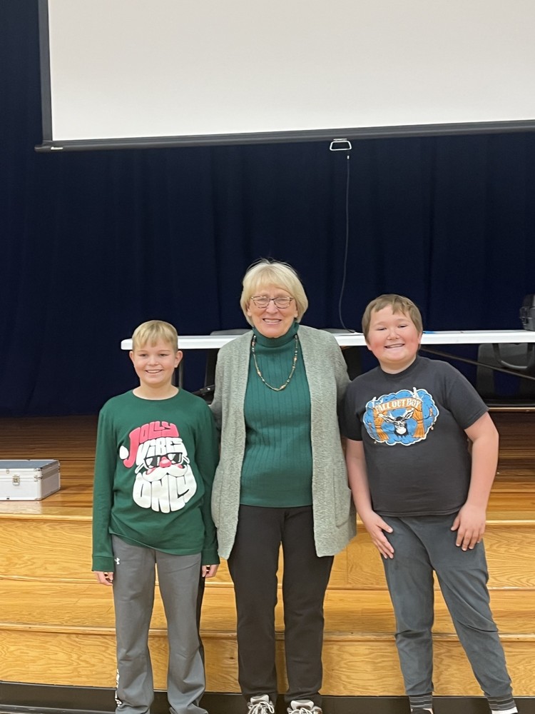 Spelling Bee winners pictured with Donna Ream
