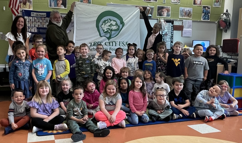 Mayor White Celebrating Arbor Day with Lewisburg Preschool