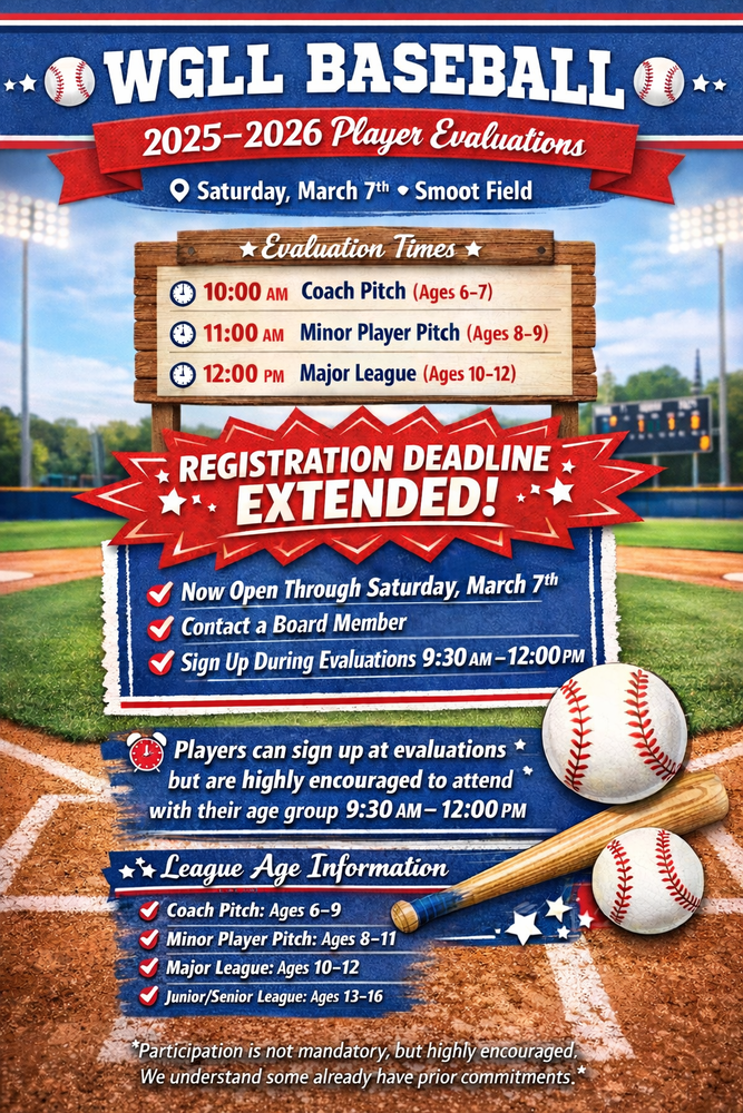 WGLL Baseball Evaulations